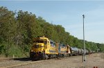 BNSF 2463, EMD GP30, departing Gibson Yard